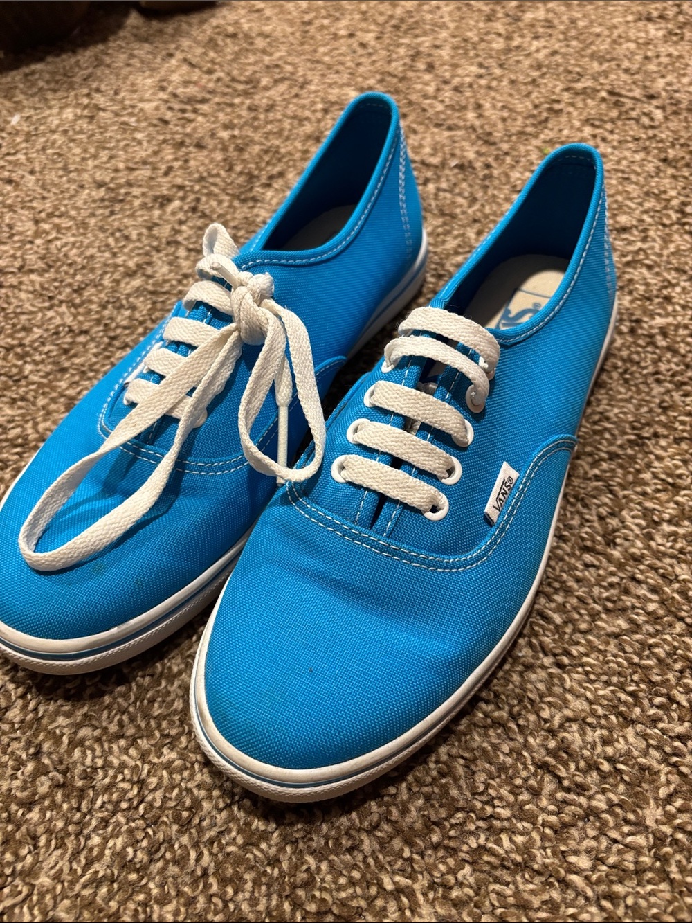 Vans Women Bright Blue Canvas Sneakers with White Laces